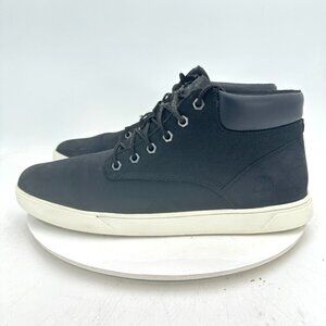 Timberland Groveton Men Size 12 9464B Black Leather Canvas High Top Chukka Boot